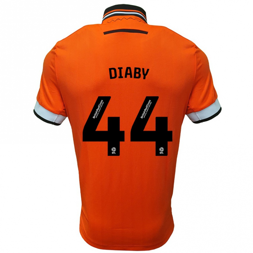 Niño Fútbol Camiseta Momo Diaby #44 Naranja Blanco 2ª Equipación 2024/25 Argentina