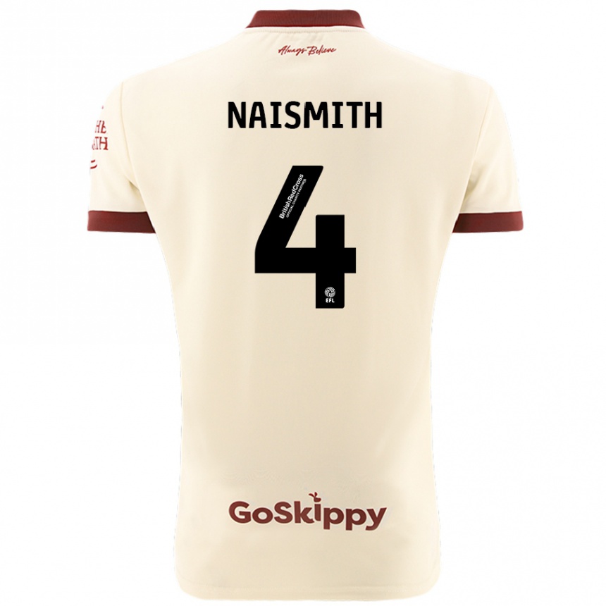 Niño Fútbol Camiseta Kal Naismith #4 Crema Blanco 2ª Equipación 2024/25 Argentina