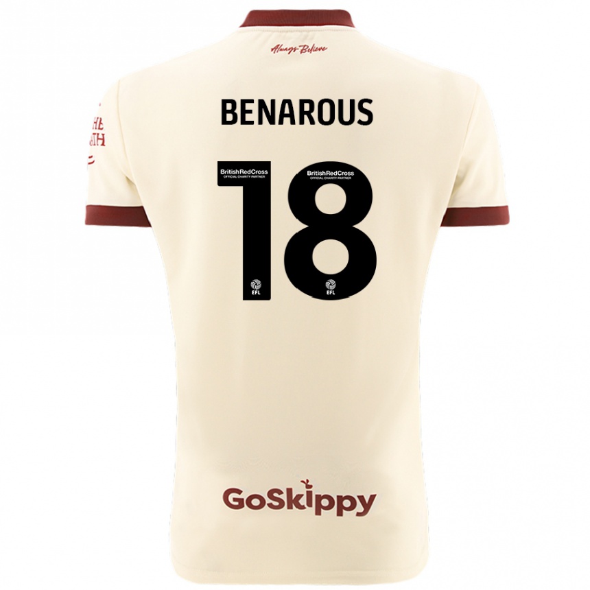 Niño Fútbol Camiseta Ayman Benarous #18 Crema Blanco 2ª Equipación 2024/25 Argentina