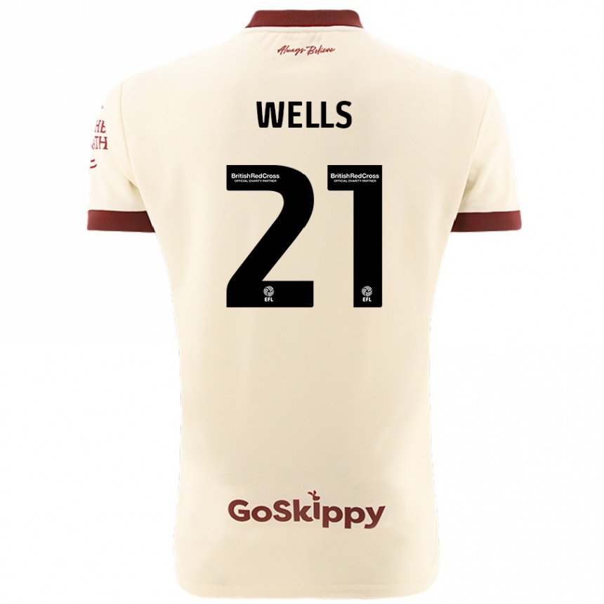 Niño Fútbol Camiseta Nahki Wells #21 Crema Blanco 2ª Equipación 2024/25 Argentina