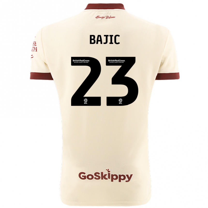 Niño Fútbol Camiseta Stefan Bajic #23 Crema Blanco 2ª Equipación 2024/25 Argentina