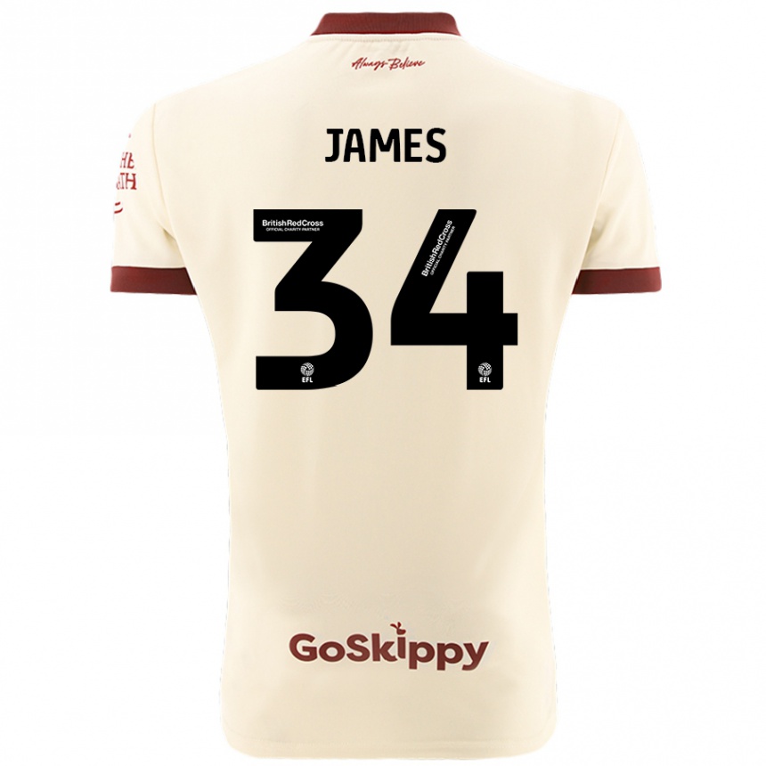 Niño Fútbol Camiseta Joseph James #34 Crema Blanco 2ª Equipación 2024/25 Argentina