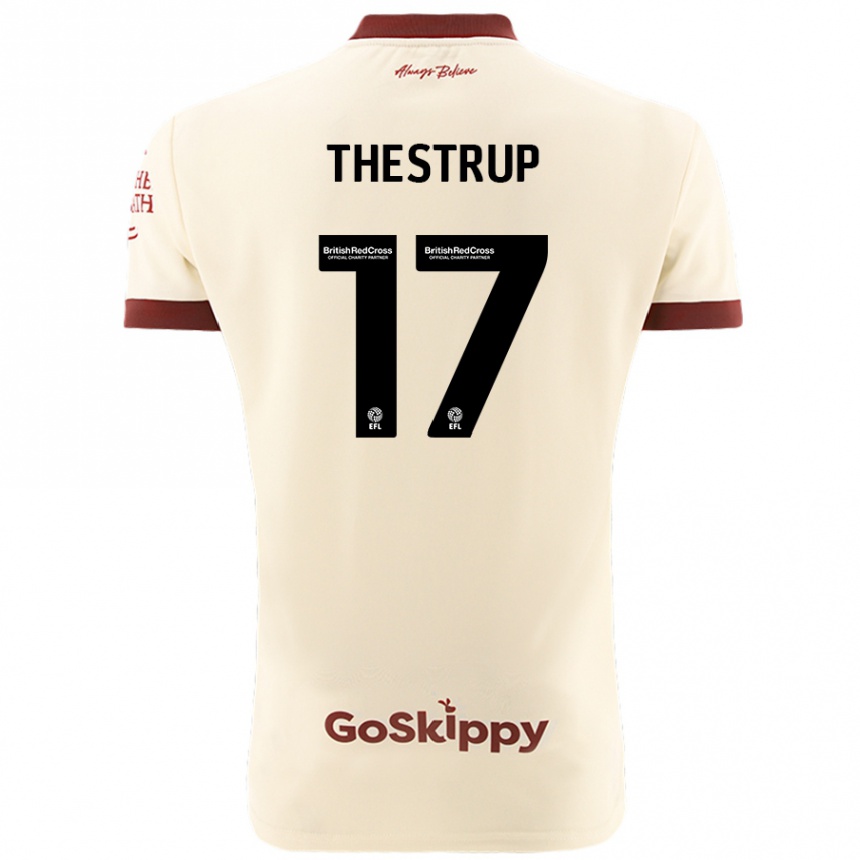 Niño Fútbol Camiseta Amalie Thestrup #17 Crema Blanco 2ª Equipación 2024/25 Argentina