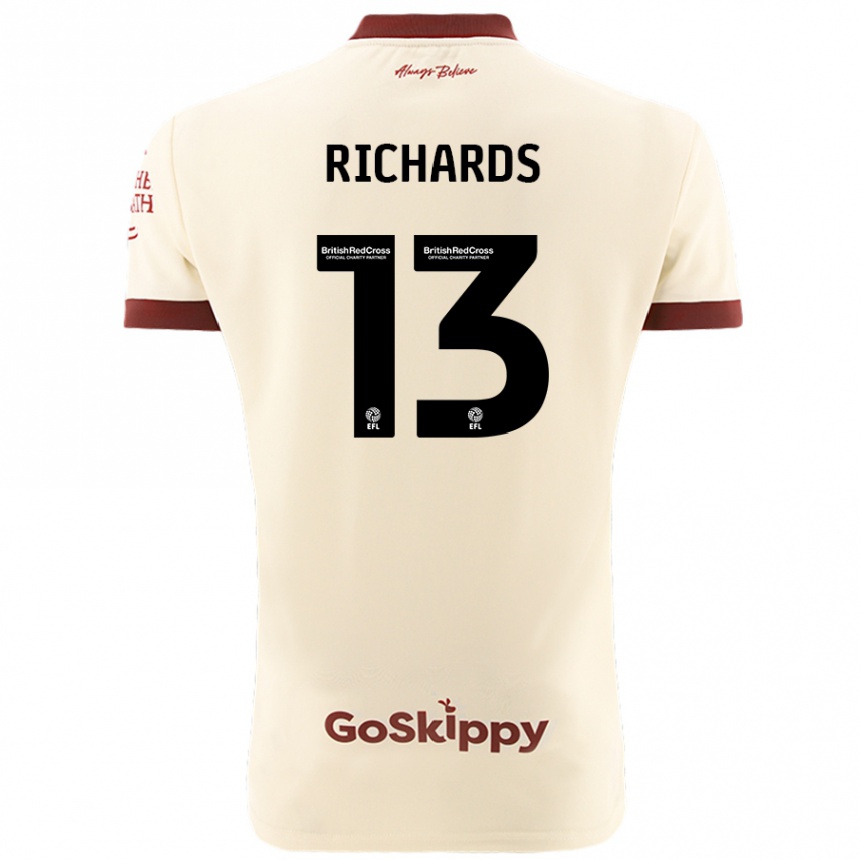 Niño Fútbol Camiseta Harvey Wiles-Richards #13 Crema Blanco 2ª Equipación 2024/25 Argentina