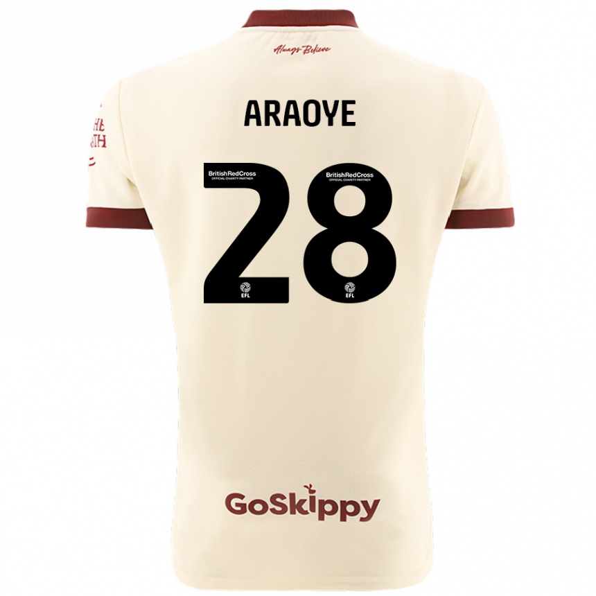 Niño Fútbol Camiseta Raphael Araoye #28 Crema Blanco 2ª Equipación 2024/25 Argentina