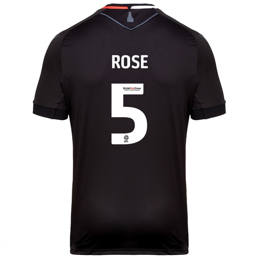 Niño Fútbol Camiseta Michael Rose #5 Negro 2ª Equipación 2024/25 Argentina