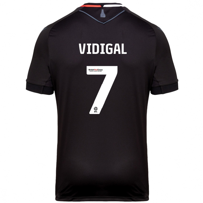 Niño Fútbol Camiseta André Vidigal #7 Negro 2ª Equipación 2024/25 Argentina