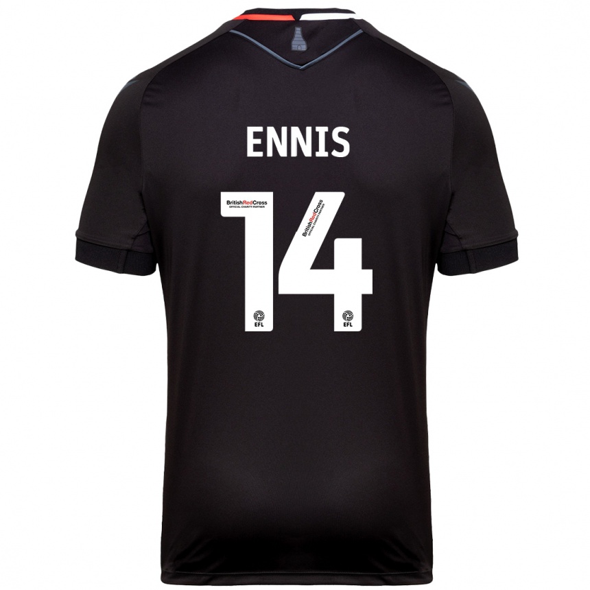 Niño Fútbol Camiseta Niall Ennis #14 Negro 2ª Equipación 2024/25 Argentina