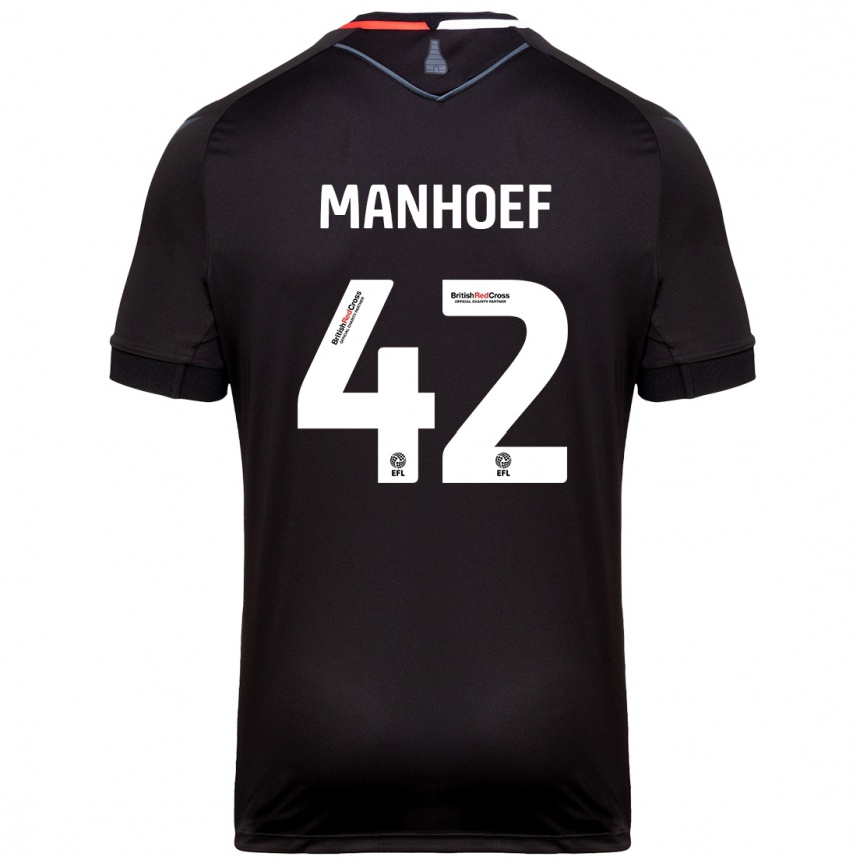 Niño Fútbol Camiseta Million Manhoef #42 Negro 2ª Equipación 2024/25 Argentina