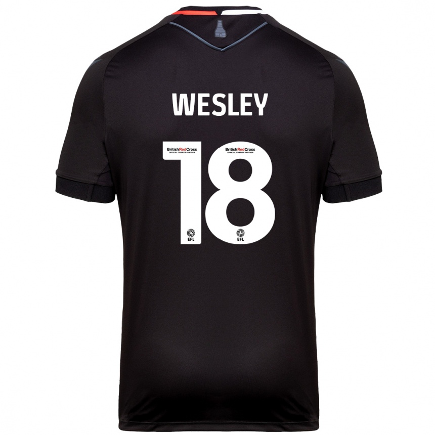 Niño Fútbol Camiseta Wesley Moraes #18 Negro 2ª Equipación 2024/25 Argentina