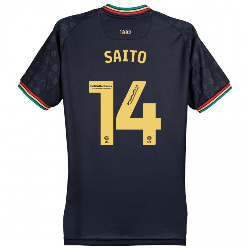 Niño Fútbol Camiseta Koki Saito #14 Azul Marino Oscuro 2ª Equipación 2024/25 Argentina