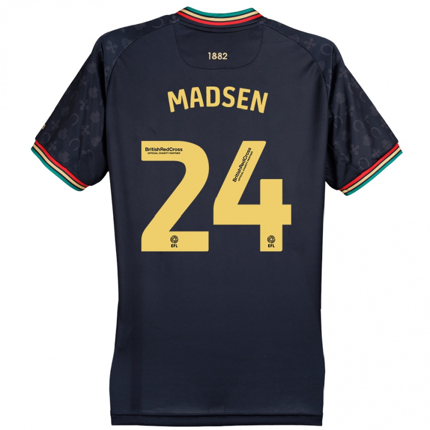 Niño Fútbol Camiseta Nicolas Madsen #24 Azul Marino Oscuro 2ª Equipación 2024/25 Argentina