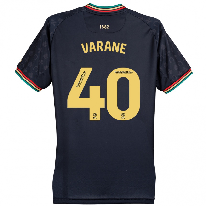 Niño Fútbol Camiseta Jonathan Varane #40 Azul Marino Oscuro 2ª Equipación 2024/25 Argentina