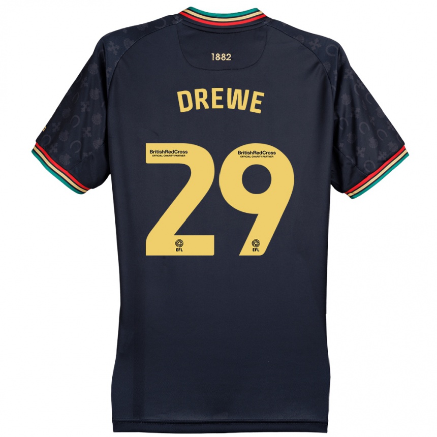 Niño Fútbol Camiseta Aaron Drewe #29 Azul Marino Oscuro 2ª Equipación 2024/25 Argentina