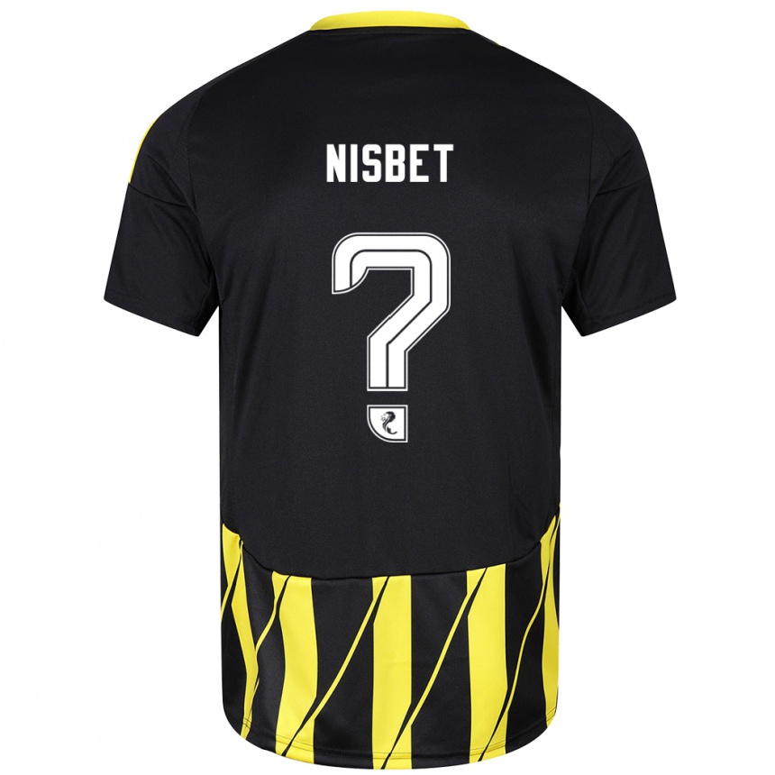 Niño Fútbol Camiseta Kevin Nisbet #0 Negro Amarillo 2ª Equipación 2024/25 Argentina