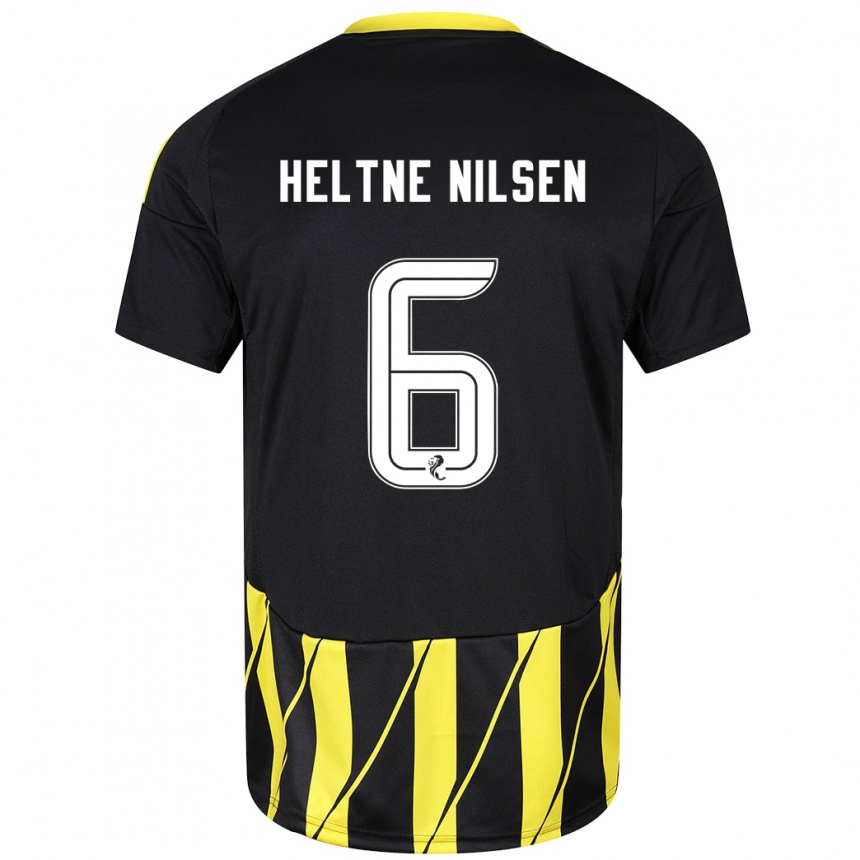 Niño Fútbol Camiseta Sivert Heltne Nilsen #6 Negro Amarillo 2ª Equipación 2024/25 Argentina