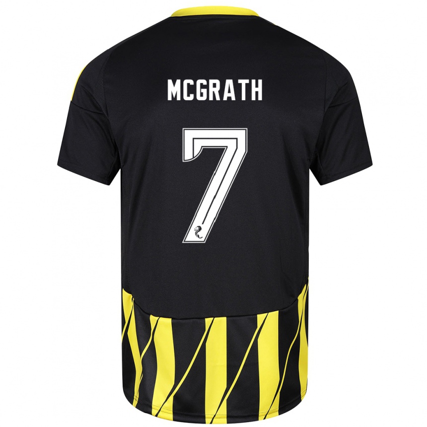 Niño Fútbol Camiseta Jamie Mcgrath #7 Negro Amarillo 2ª Equipación 2024/25 Argentina