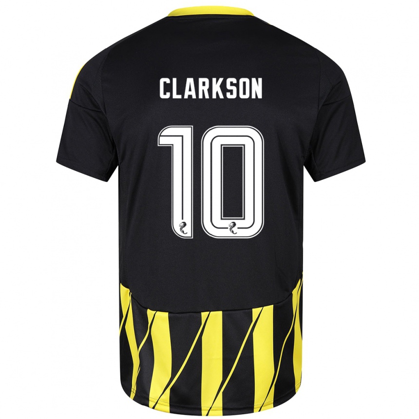 Niño Fútbol Camiseta Leighton Clarkson #10 Negro Amarillo 2ª Equipación 2024/25 Argentina