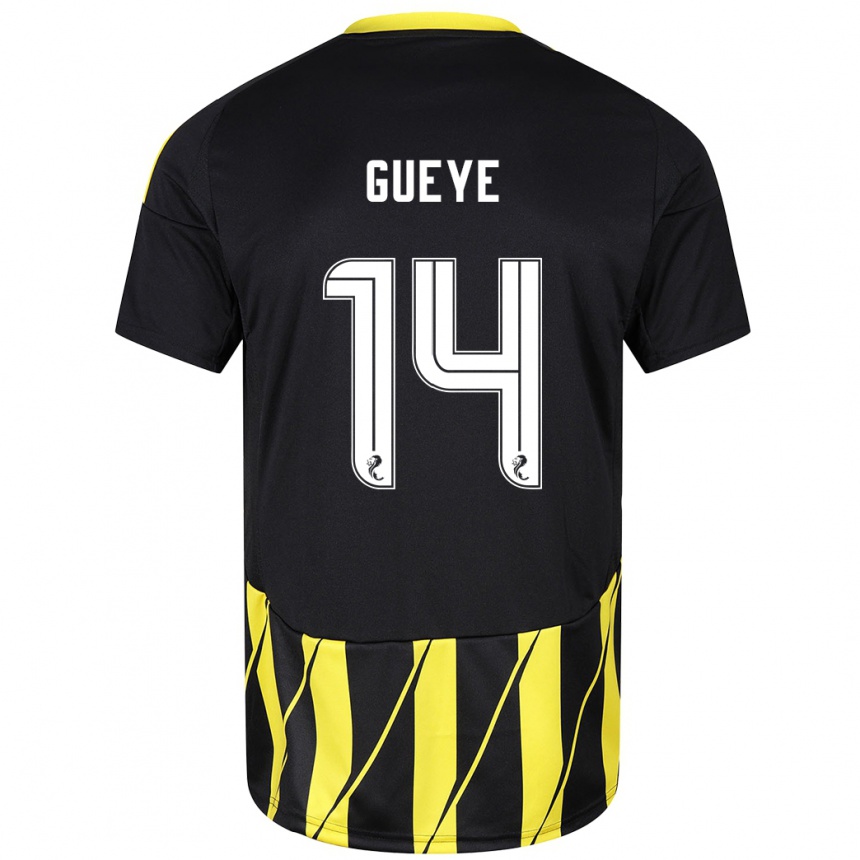 Niño Fútbol Camiseta Pape Habib Gueye #14 Negro Amarillo 2ª Equipación 2024/25 Argentina