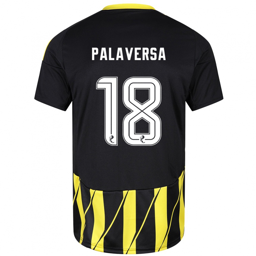 Niño Fútbol Camiseta Ante Palaversa #18 Negro Amarillo 2ª Equipación 2024/25 Argentina