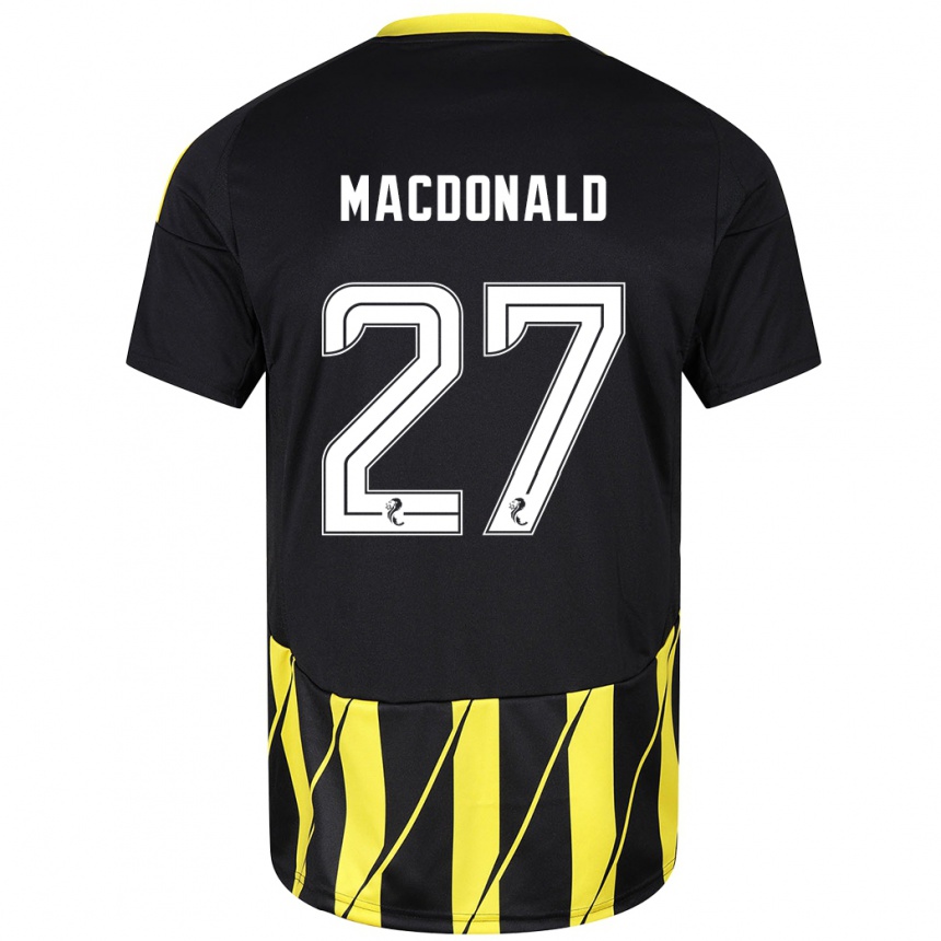 Niño Fútbol Camiseta Angus Macdonald #27 Negro Amarillo 2ª Equipación 2024/25 Argentina