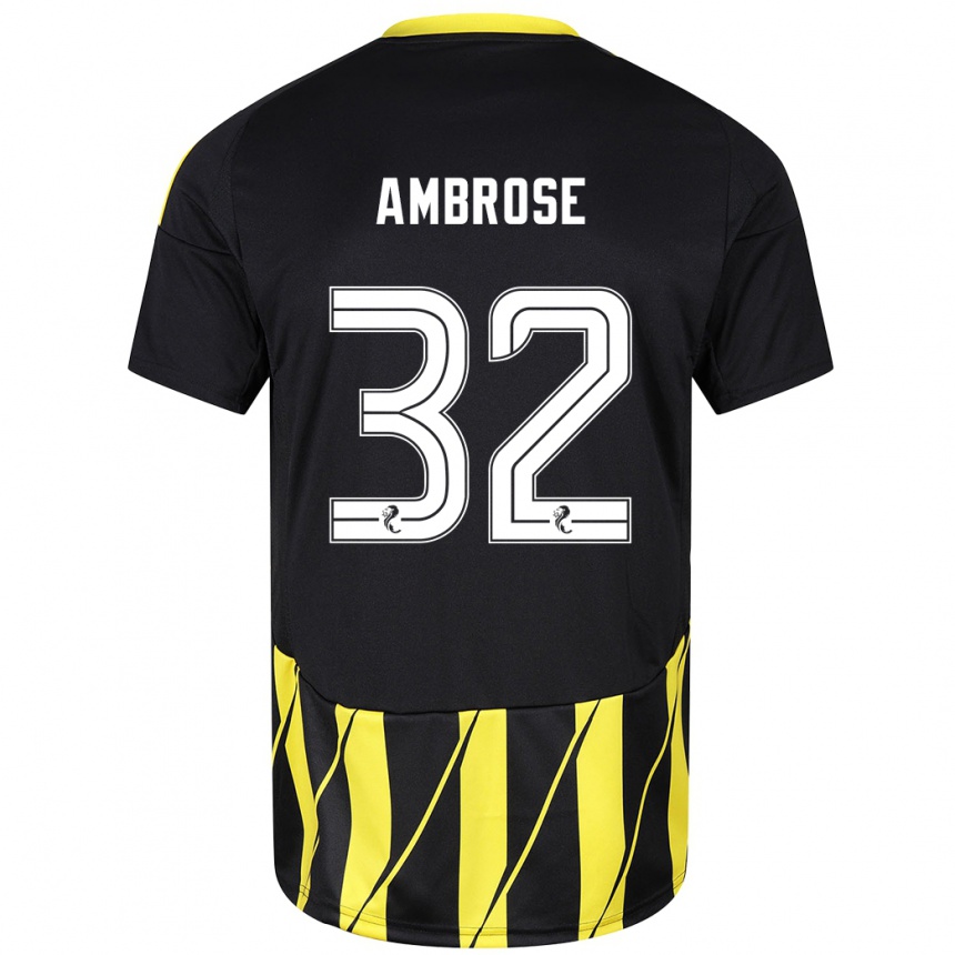 Niño Fútbol Camiseta Peter Ambrose #32 Negro Amarillo 2ª Equipación 2024/25 Argentina