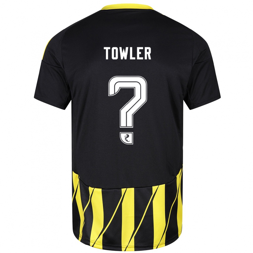 Niño Fútbol Camiseta Evan Towler #0 Negro Amarillo 2ª Equipación 2024/25 Argentina