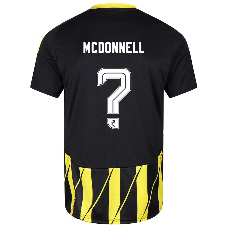 Niño Fútbol Camiseta Noah Mcdonnell #0 Negro Amarillo 2ª Equipación 2024/25 Argentina