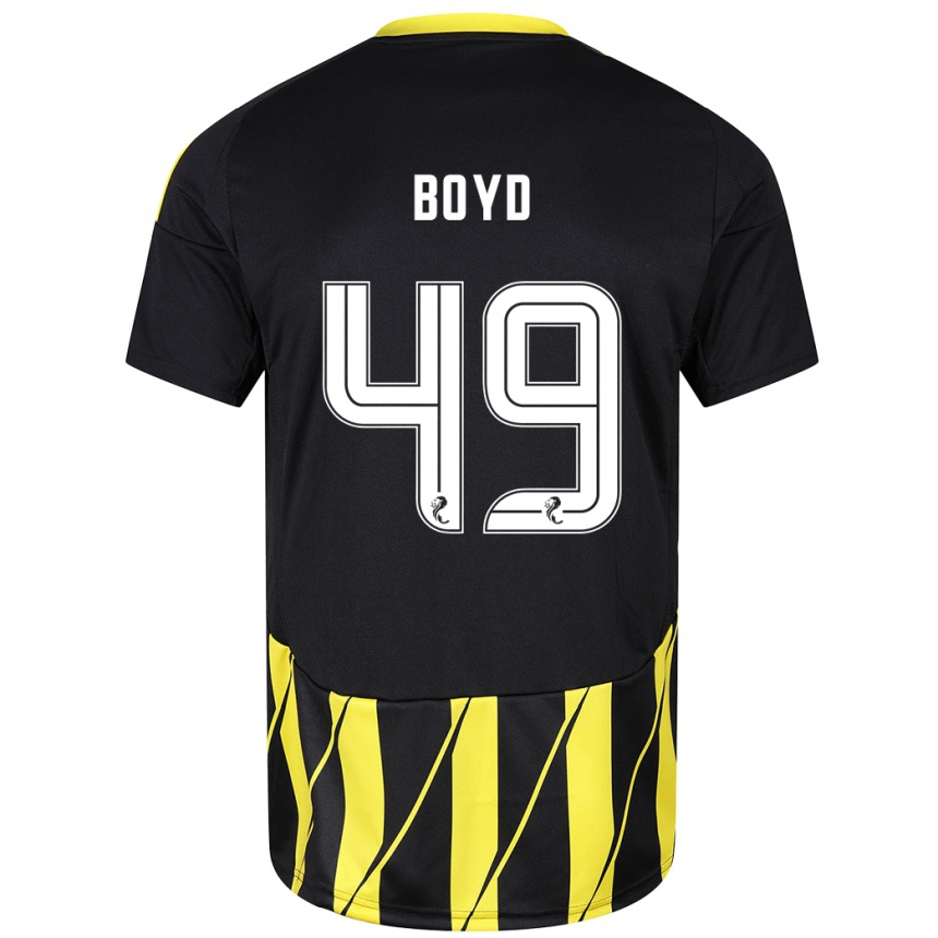 Niño Fútbol Camiseta Fletcher Boyd #49 Negro Amarillo 2ª Equipación 2024/25 Argentina