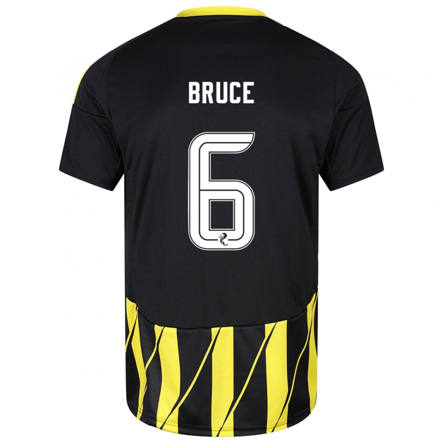 Niño Fútbol Camiseta Natasha Bruce #6 Negro Amarillo 2ª Equipación 2024/25 Argentina