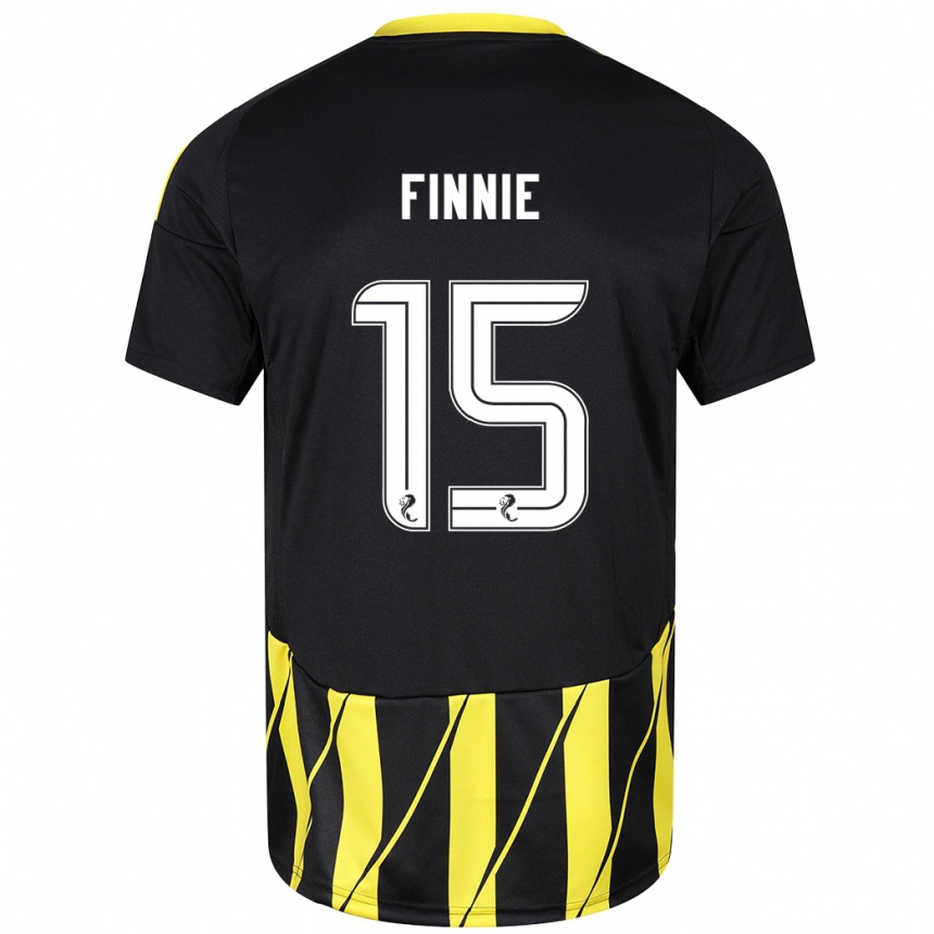 Niño Fútbol Camiseta Maddison Finnie #15 Negro Amarillo 2ª Equipación 2024/25 Argentina