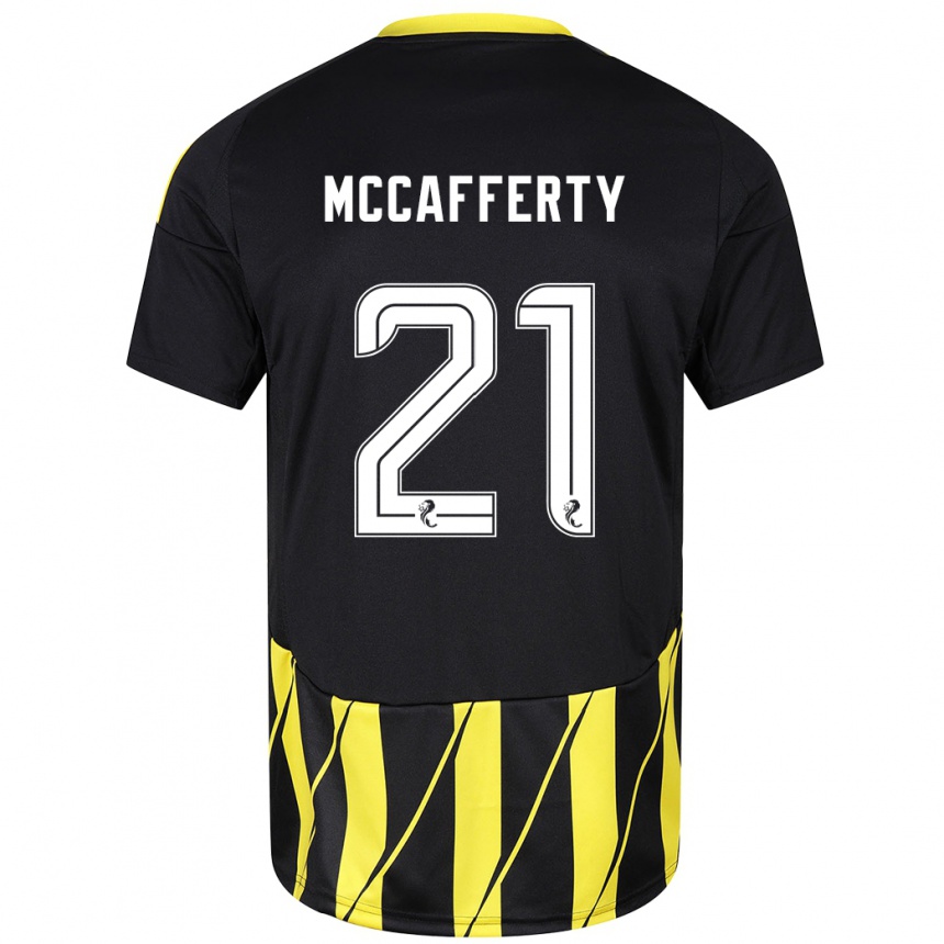 Niño Fútbol Camiseta Eirinn Mccafferty #21 Negro Amarillo 2ª Equipación 2024/25 Argentina