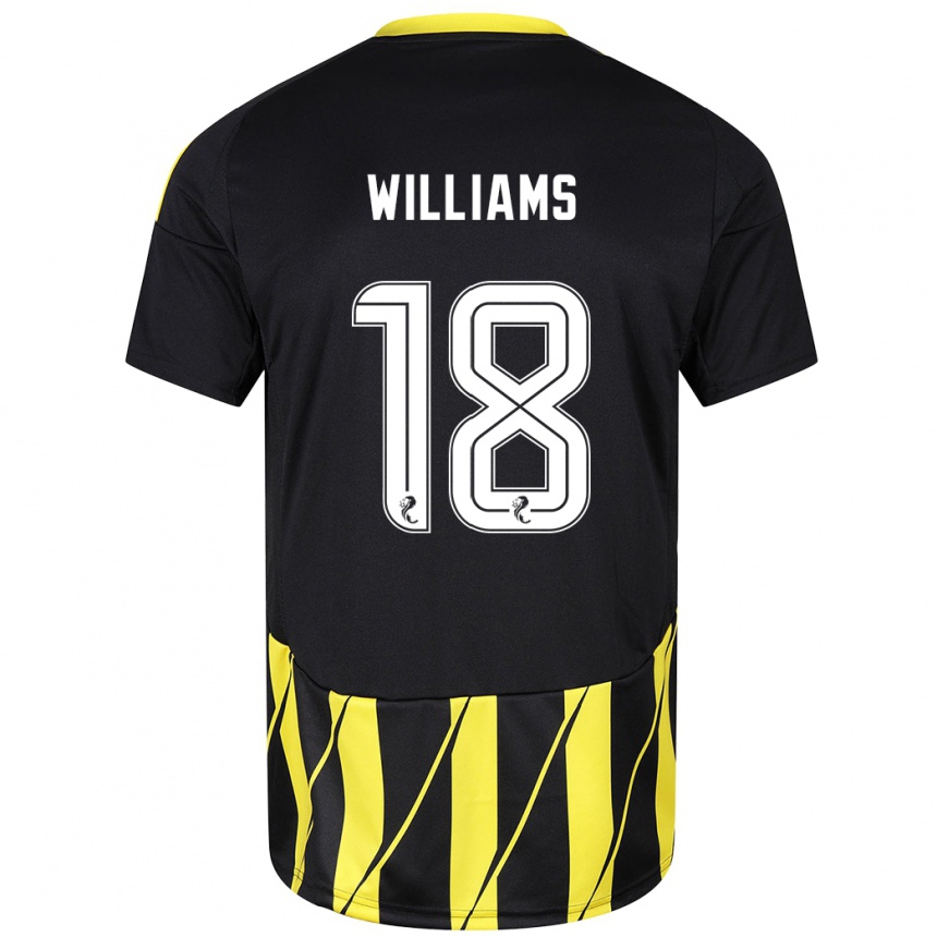 Niño Fútbol Camiseta Rhys Williams #18 Negro Amarillo 2ª Equipación 2024/25 Argentina