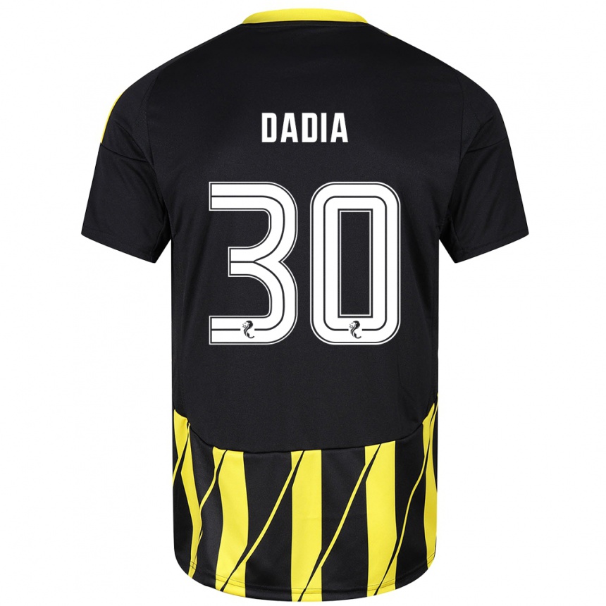 Niño Fútbol Camiseta Or Dadia #30 Negro Amarillo 2ª Equipación 2024/25 Argentina