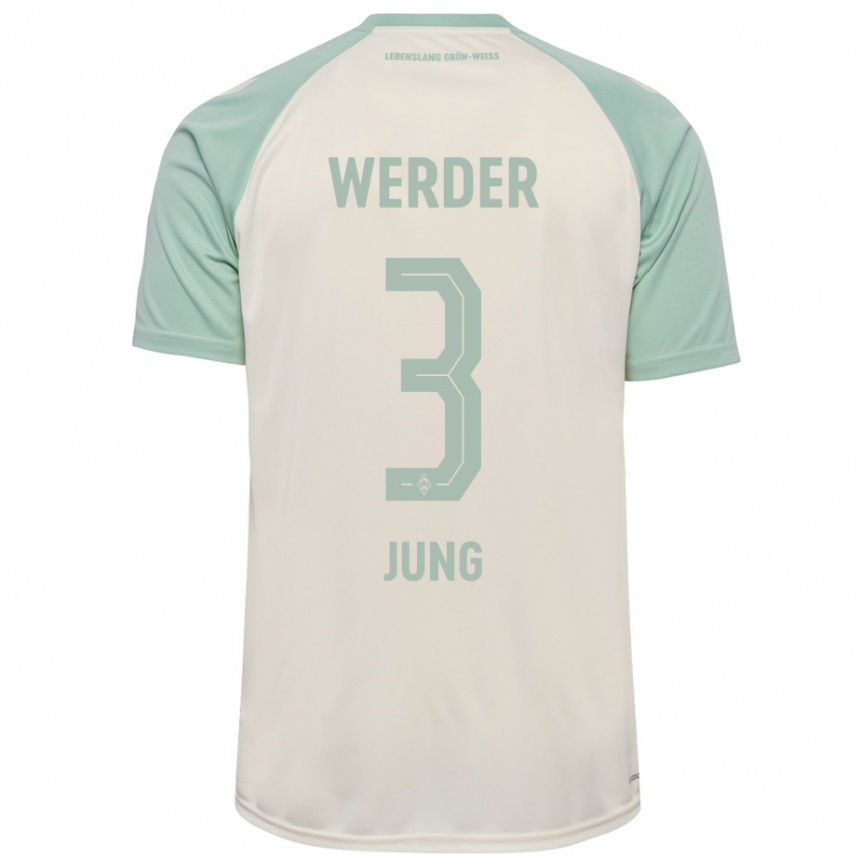 Niño Fútbol Camiseta Anthony Jung #3 Blanquecino Verde Claro 2ª Equipación 2024/25 Argentina