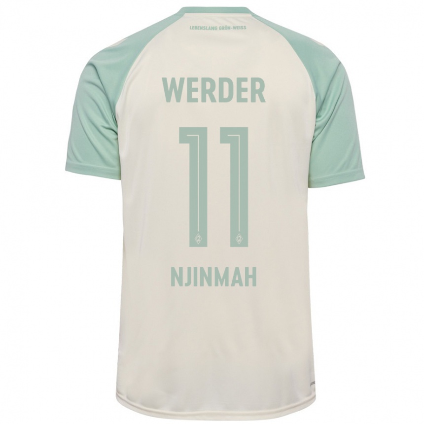 Niño Fútbol Camiseta Justin Njinmah #11 Blanquecino Verde Claro 2ª Equipación 2024/25 Argentina