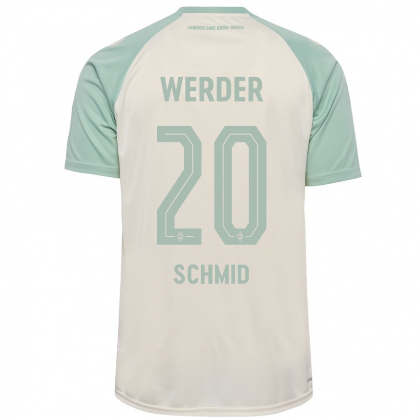 Niño Fútbol Camiseta Romano Schmid #20 Blanquecino Verde Claro 2ª Equipación 2024/25 Argentina