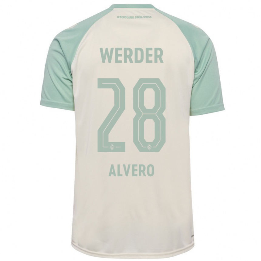 Niño Fútbol Camiseta Skelly Alvero #28 Blanquecino Verde Claro 2ª Equipación 2024/25 Argentina