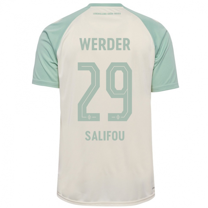 Niño Fútbol Camiseta Dikeni Salifou #29 Blanquecino Verde Claro 2ª Equipación 2024/25 Argentina