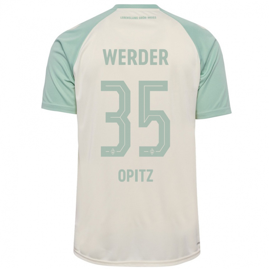 Niño Fútbol Camiseta Leon Opitz #35 Blanquecino Verde Claro 2ª Equipación 2024/25 Argentina