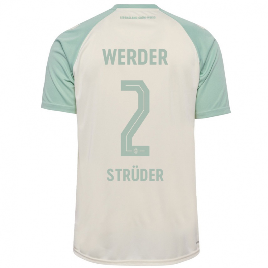 Niño Fútbol Camiseta Mika Strüder #2 Blanquecino Verde Claro 2ª Equipación 2024/25 Argentina