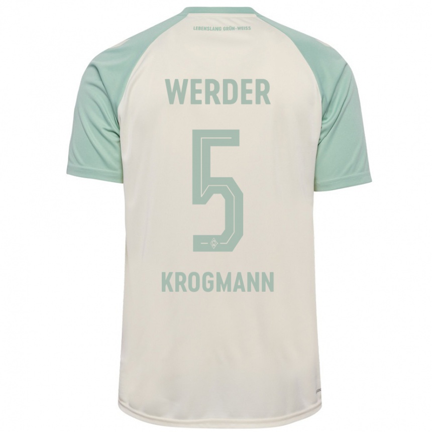 Niño Fútbol Camiseta Avid Krogmann #5 Blanquecino Verde Claro 2ª Equipación 2024/25 Argentina