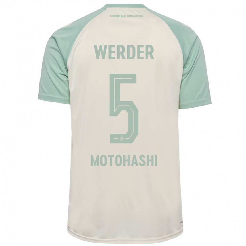 Niño Fútbol Camiseta Yuzuki Motohashi #5 Blanquecino Verde Claro 2ª Equipación 2024/25 Argentina