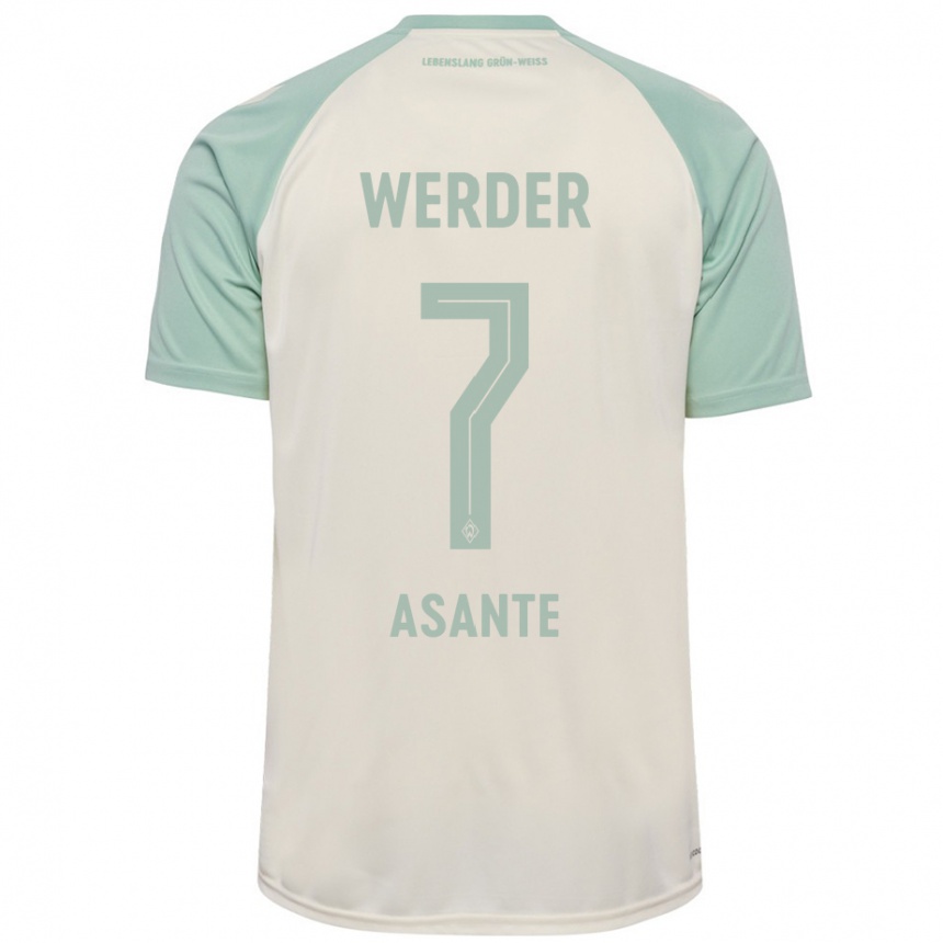 Niño Fútbol Camiseta Davis Asante #7 Blanquecino Verde Claro 2ª Equipación 2024/25 Argentina