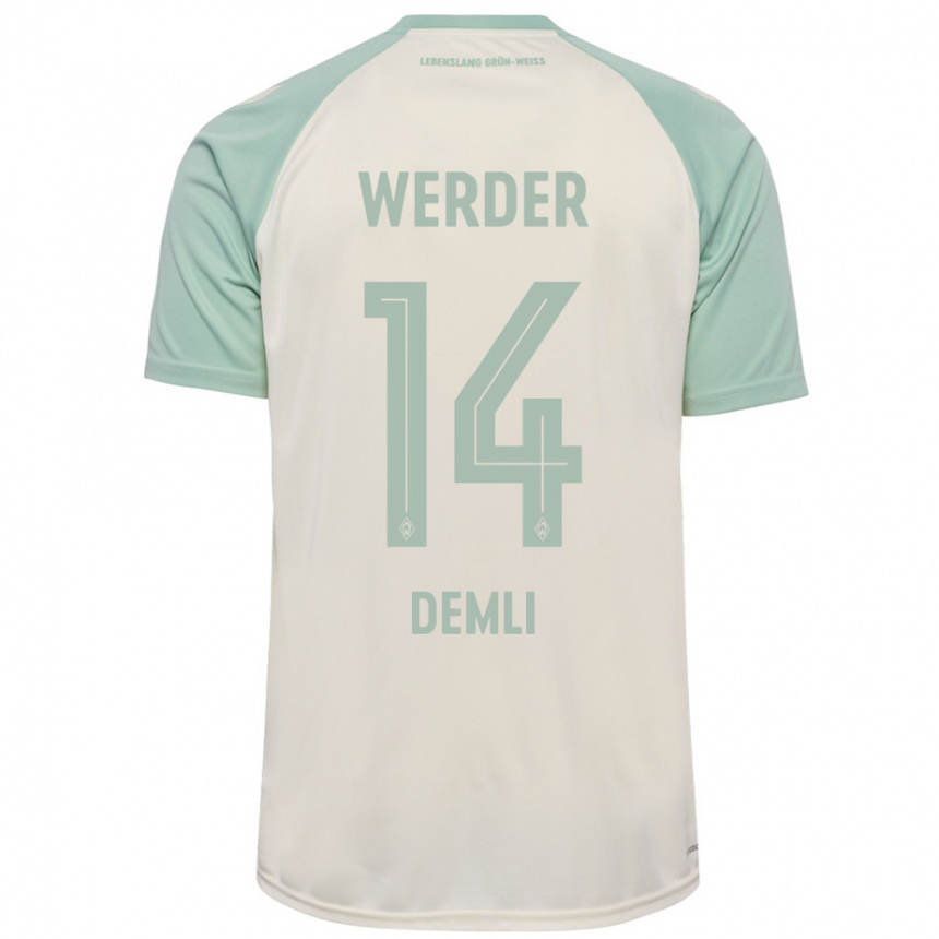 Niño Fútbol Camiseta Rezan Demli #14 Blanquecino Verde Claro 2ª Equipación 2024/25 Argentina