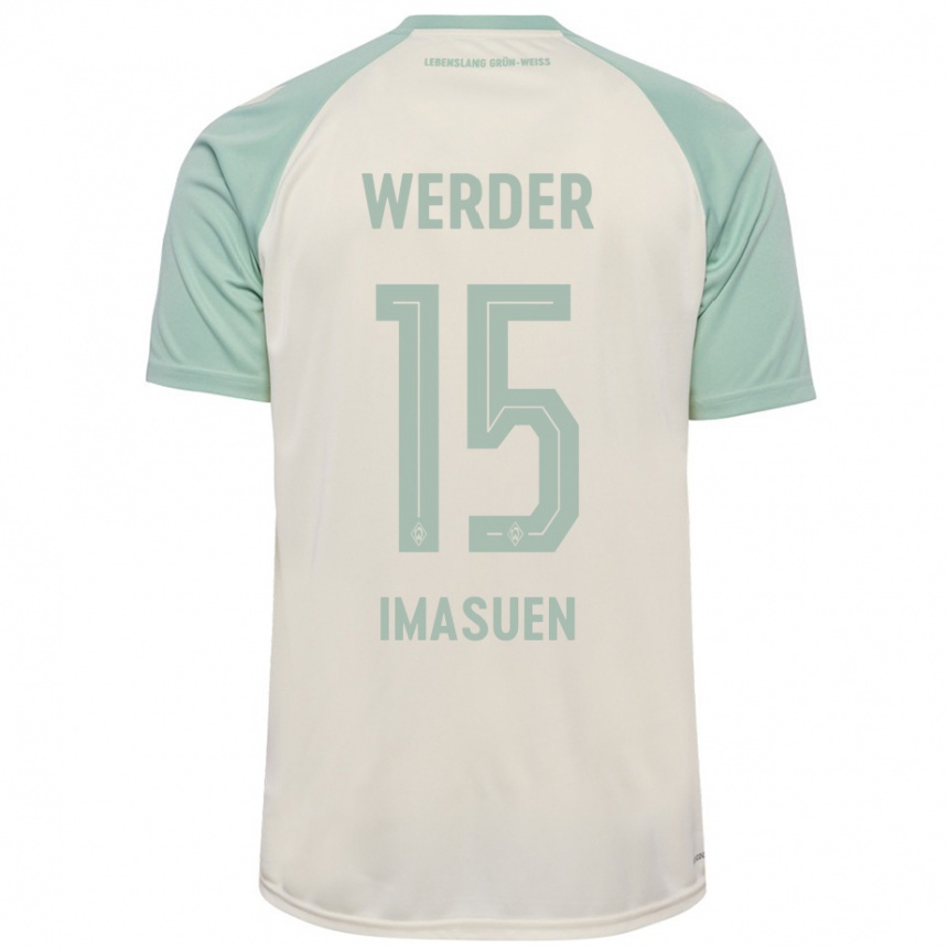 Niño Fútbol Camiseta Joel Imasuen #15 Blanquecino Verde Claro 2ª Equipación 2024/25 Argentina