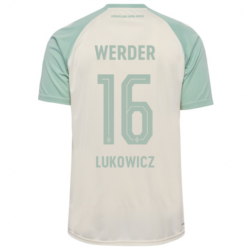 Niño Fútbol Camiseta Maik Lukowicz #16 Blanquecino Verde Claro 2ª Equipación 2024/25 Argentina