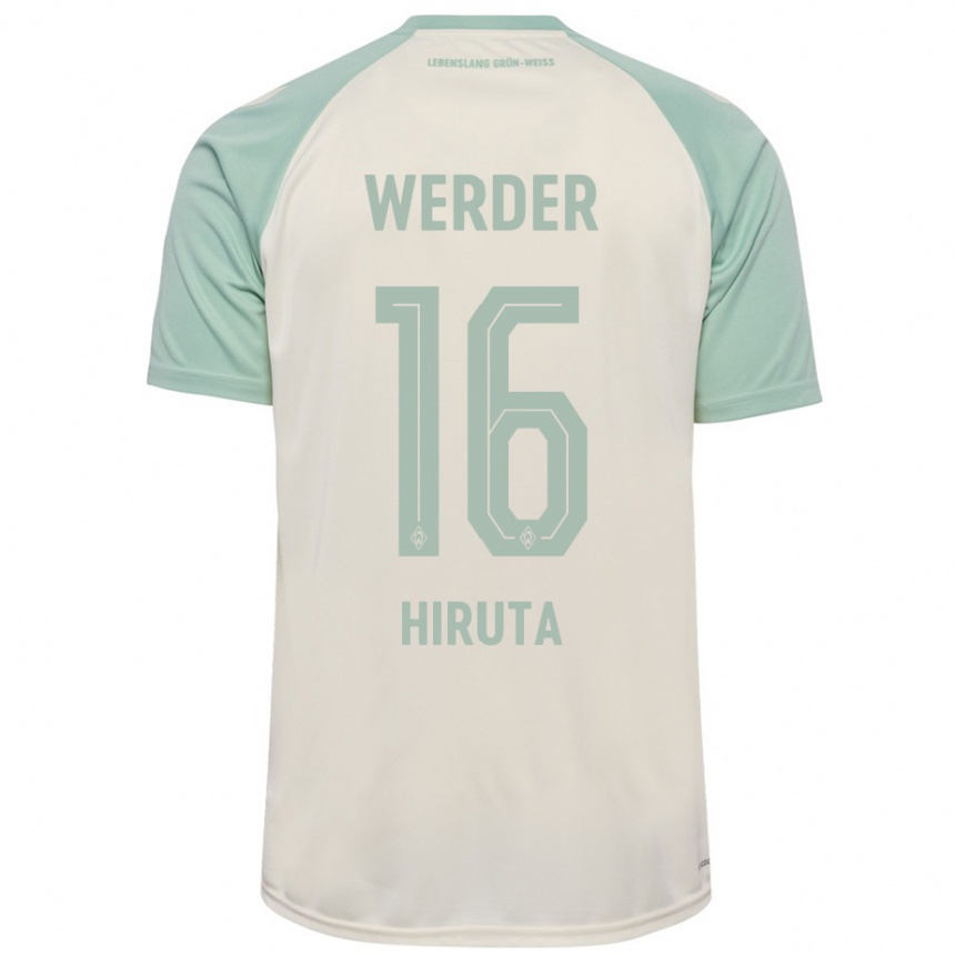 Niño Fútbol Camiseta Ikumi Hiruta #16 Blanquecino Verde Claro 2ª Equipación 2024/25 Argentina