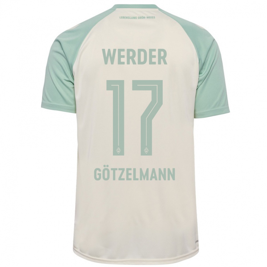 Niño Fútbol Camiseta Patrick Götzelmann #17 Blanquecino Verde Claro 2ª Equipación 2024/25 Argentina