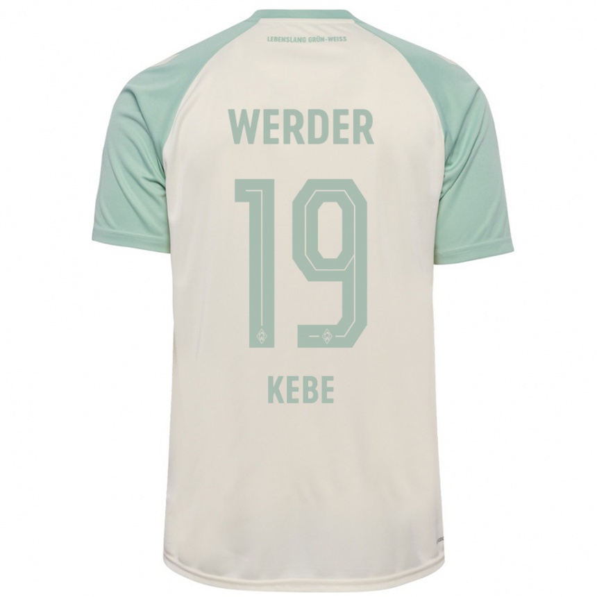 Niño Fútbol Camiseta David Kébé #19 Blanquecino Verde Claro 2ª Equipación 2024/25 Argentina